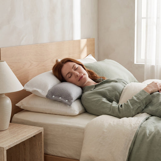 Neckduo Double Layer Cervical Support Pillow: in use