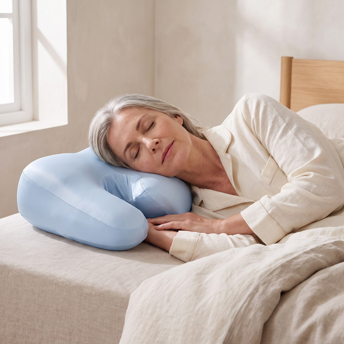Wingneck Winged Neck Support Pillow: in use