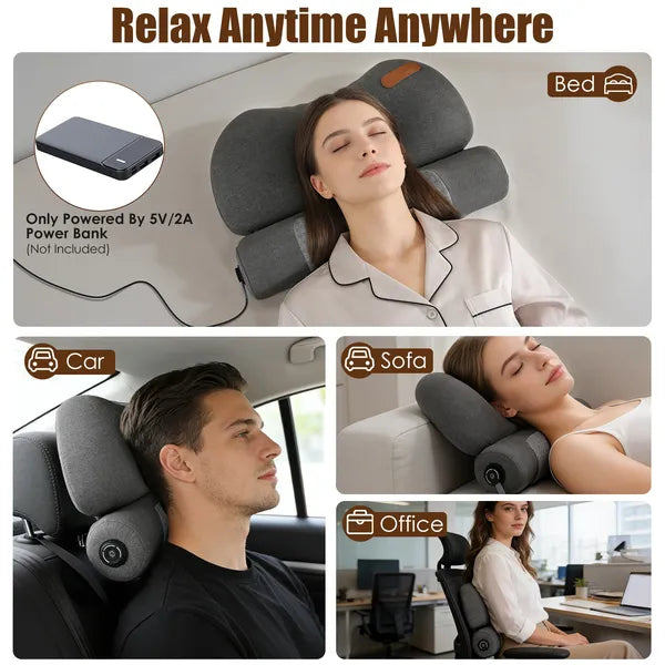 USB Heated Neck Pillow Zero Pressure Memory Foam Cervical Neck Pillow Heated…