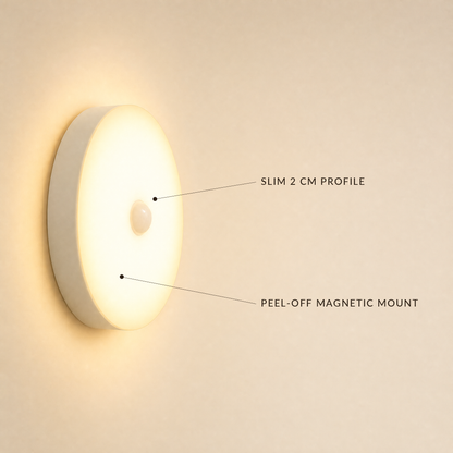 Halo callout: slim 2 cm profile, peel-off magnetic mount
