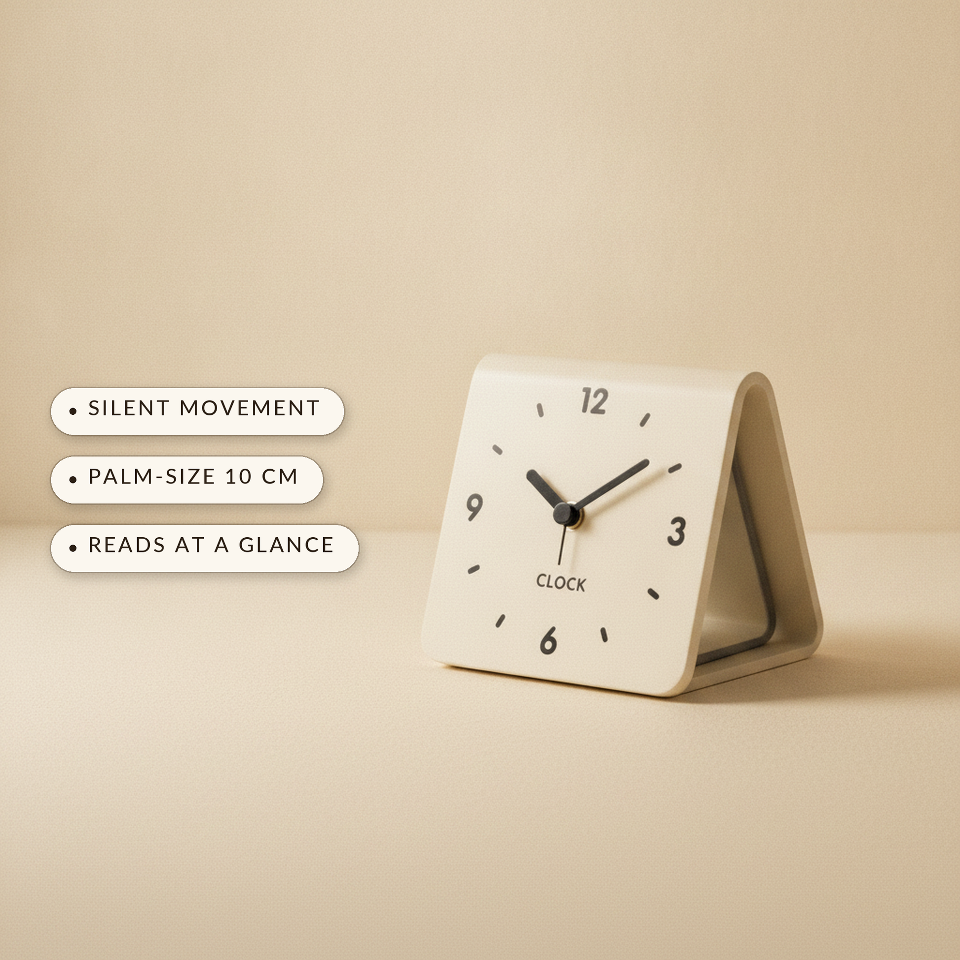 Fold™ benefits: silent movement, palm-size 10 cm, reads at a glance