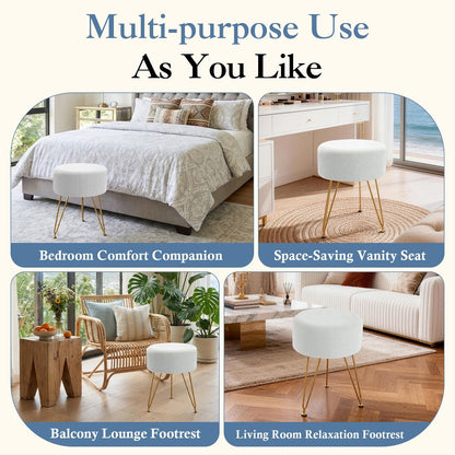 Spool™ Round Upholstered Vanity Stool
