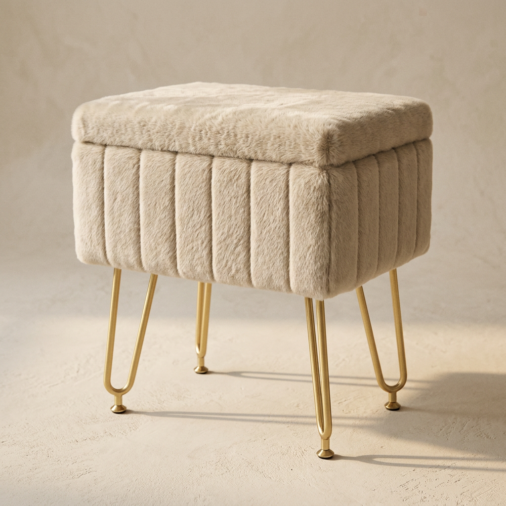 Stow™ Upholstered Storage Vanity Stool