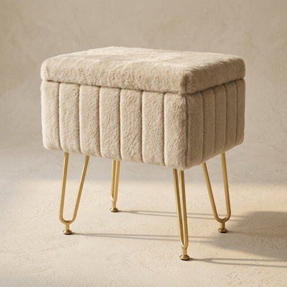 Stow™ Upholstered Storage Vanity Stool