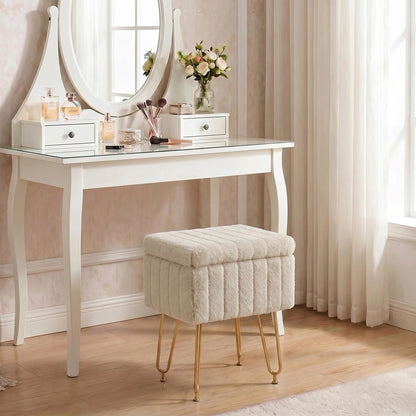 Stow™ Upholstered Storage Vanity Stool