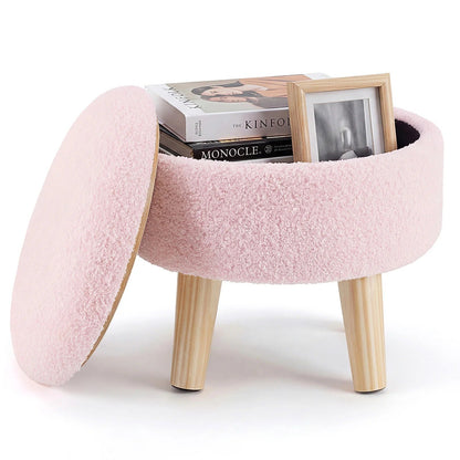 Cache™ Round Bouclé Storage Ottoman
