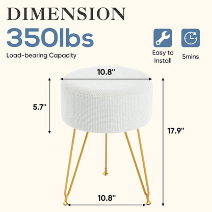 Spool™ Round Upholstered Vanity Stool