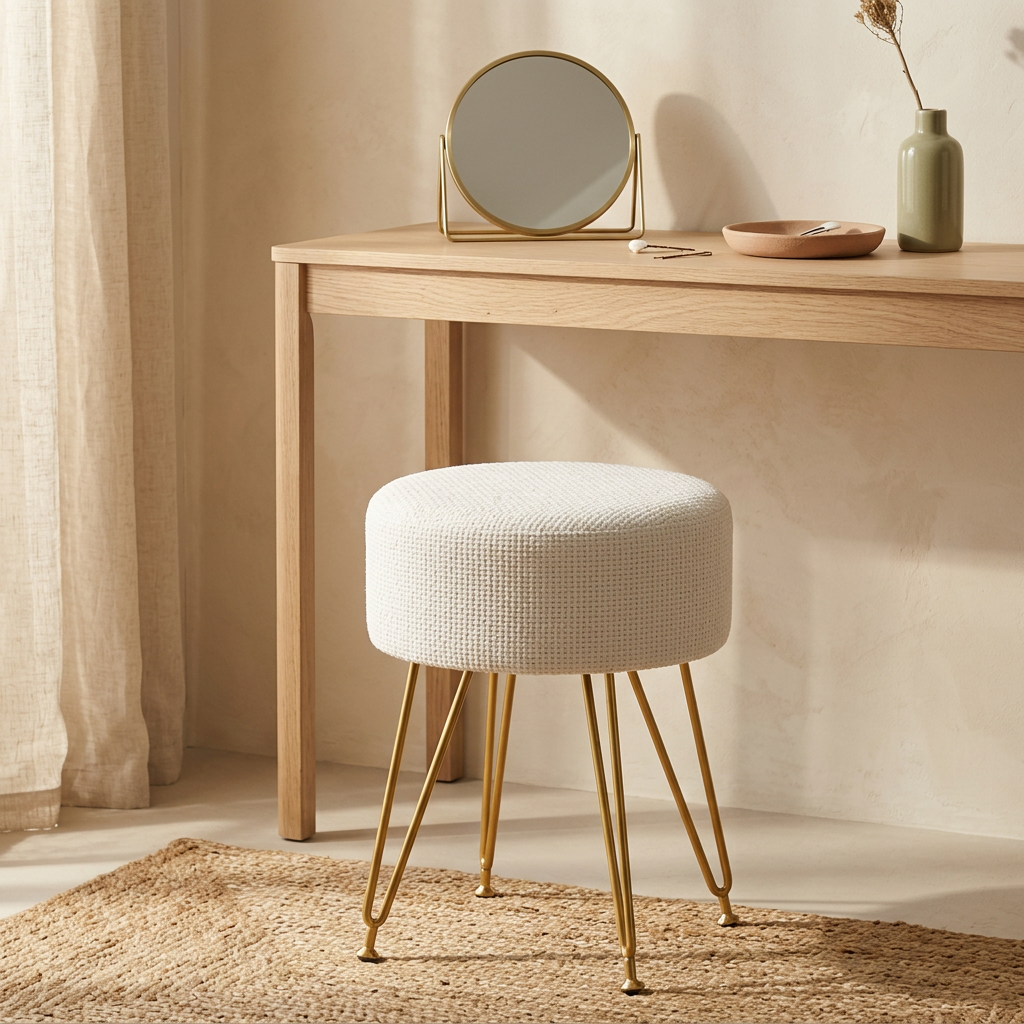 Spool™ Round Upholstered Vanity Stool