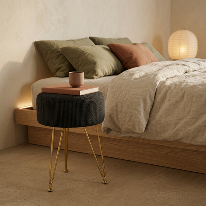 Spool™ Round Upholstered Vanity Stool