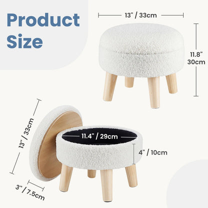 Cache™ Round Bouclé Storage Ottoman