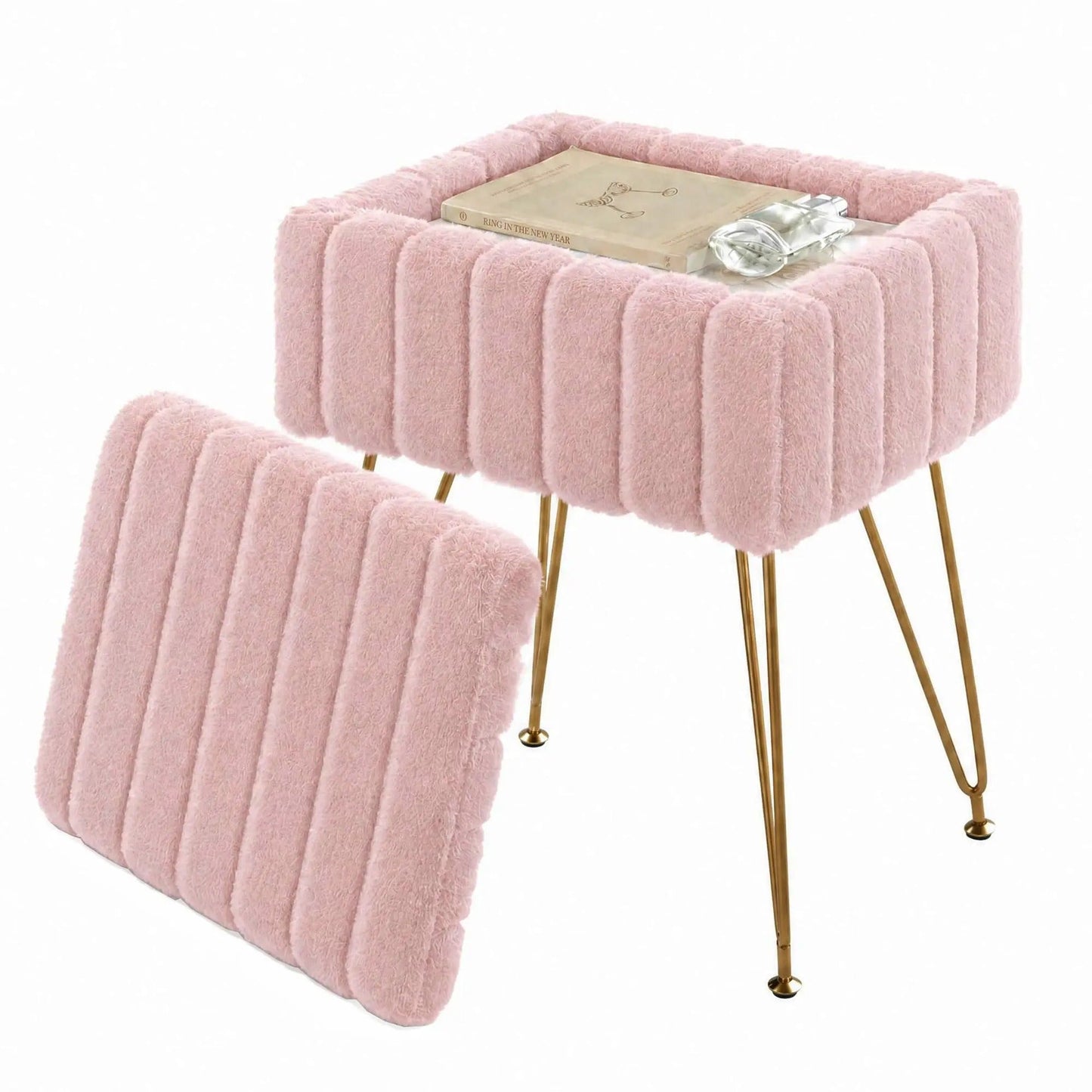 Stow™ Upholstered Storage Vanity Stool