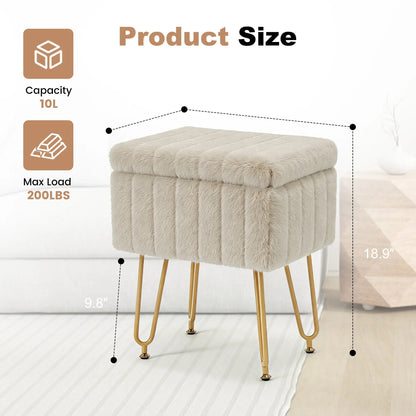Stow™ Upholstered Storage Vanity Stool