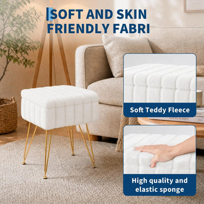 Stow™ Upholstered Storage Vanity Stool