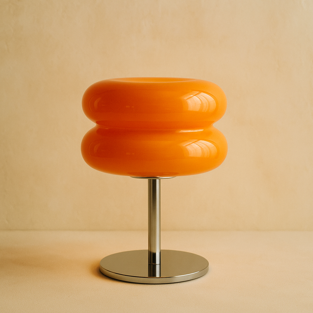 Sol glass table lamp in sunset orange — hero