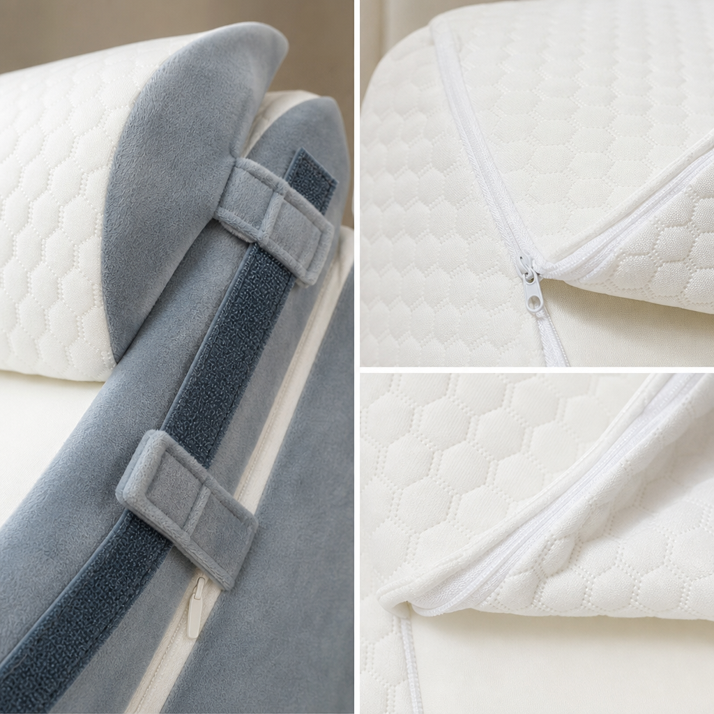 Close-up of the Terrace strap-lock, zipper and air-layer cover