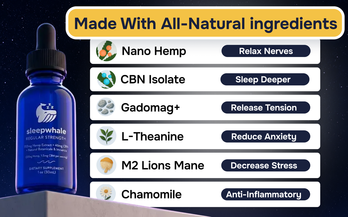 0% Melatonin, 100% Natural. What's inside?